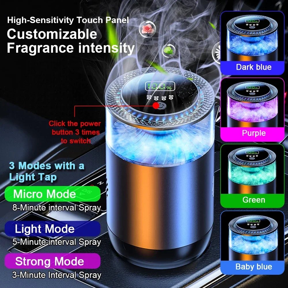 Car Aroma Air Freshener Creative Vehicle Diffuser Ambient Light Cloud Mist Fragrance ElectricCar Flavoring Good Smell Home Gift view 3