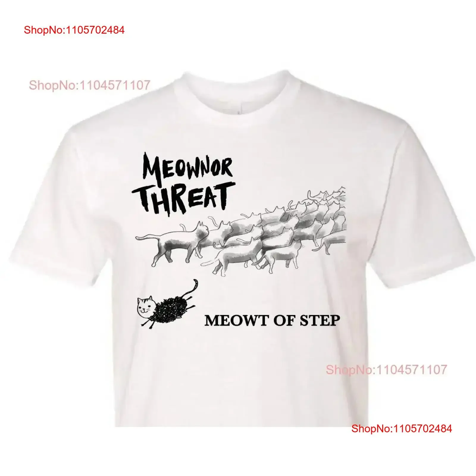 Meowner Threat Punk Cat Men's T Shirt Trending Funny I Lover Dad Minor l vintage Washed Top For Everyday Wear Unisex homme