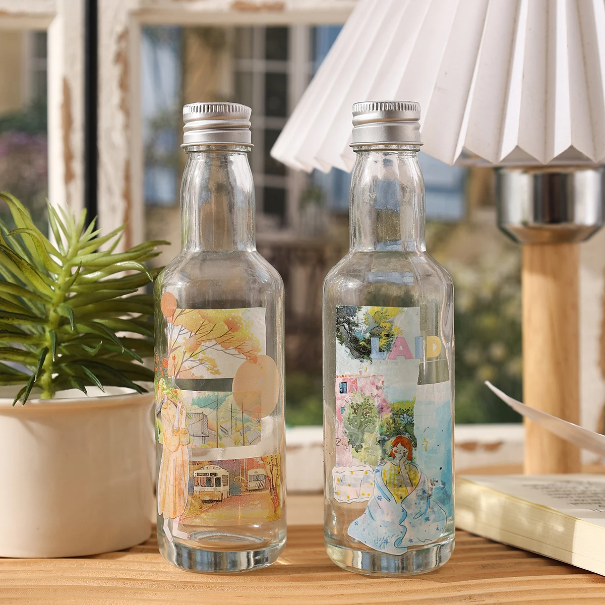 4ロール/箱、クリエイティブな植物の花と和紙テープ、DIYノート、ギフトボックスの装飾に最適、絶妙でスタイリッシュです。