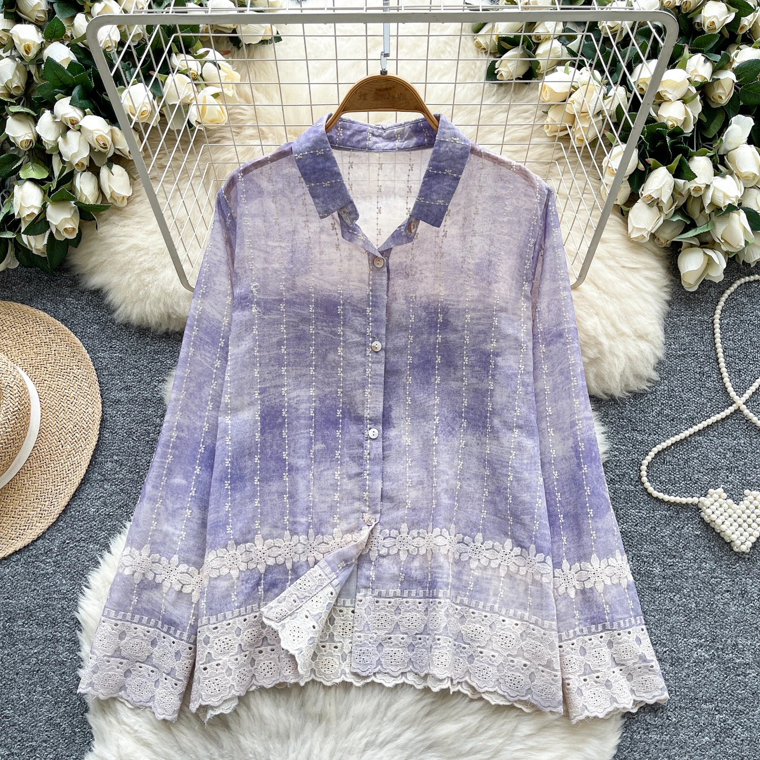 

Hotsweet Vintage Long Sleeves hollow out button loose Slim Top French Streetwear Fashion Sexy High Street Autumn T-Shirts