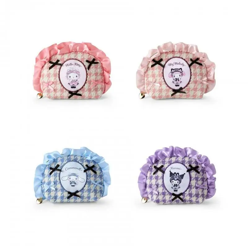 

New Cosmetic Bag Sanrios Kuromi Hello Kittys Cartoon Clutch Bag Cute Girl's Heart Storage Bag My Melody Anime Figure Makeup Bag
