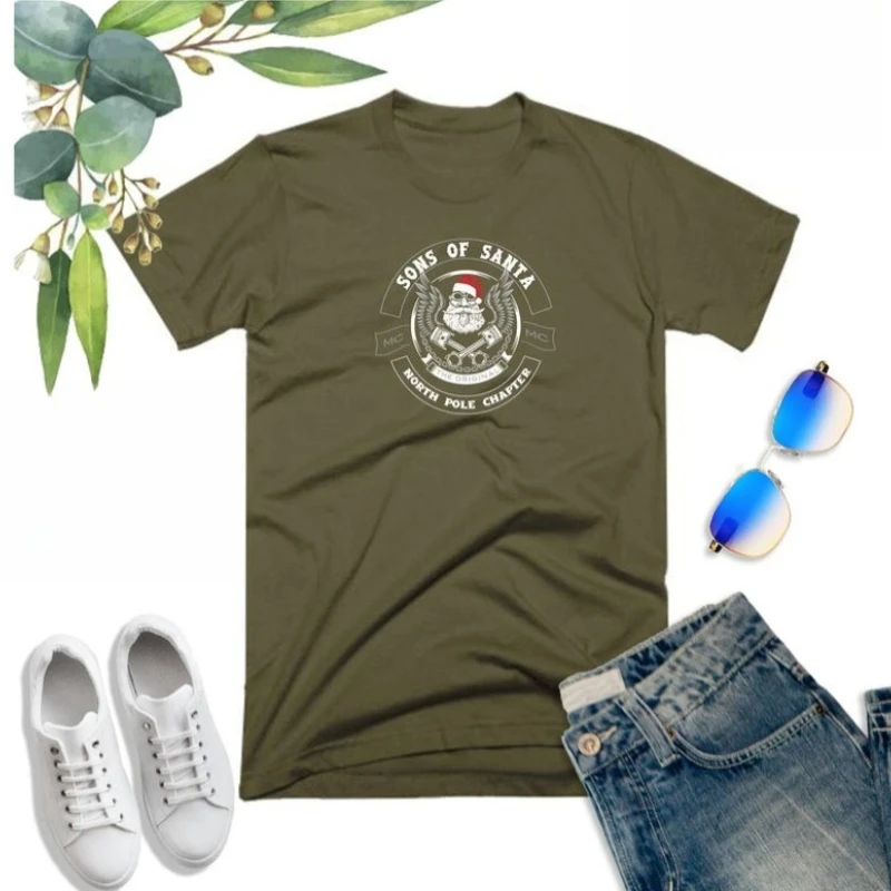 أبناء سانتا تي شيرت القطب الشمالي الفصل دراجة نارية نادي MC سانتا كلوز مضحك عيد الميلاد عيد الميلاد عيد الميلاد المشجعين هدية الرجال المحملة الأعلى #5