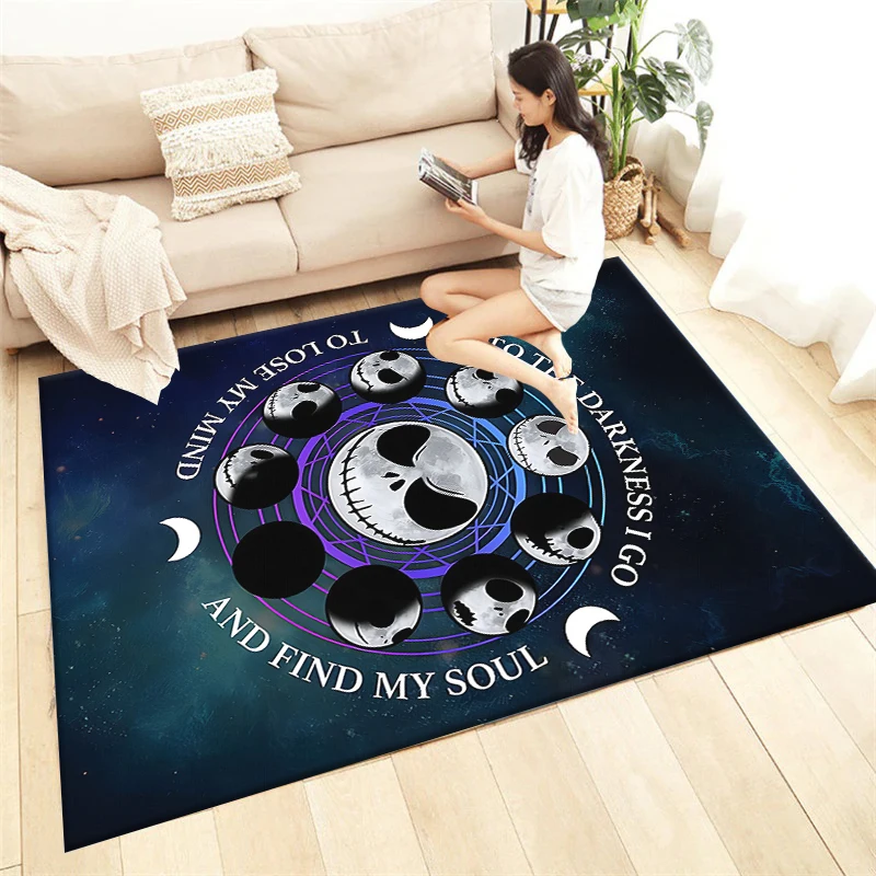 The Nightmare Before Christmas Carpet HD Printed Rug for Living Room Bedroom Decoration Camp Kitchen Crawling Picnic Mat