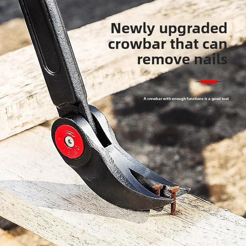 Heavy Duty Steel Crowbar - Multifunctional Adjustable Nail Puller & Tire Extractor for Woodworking