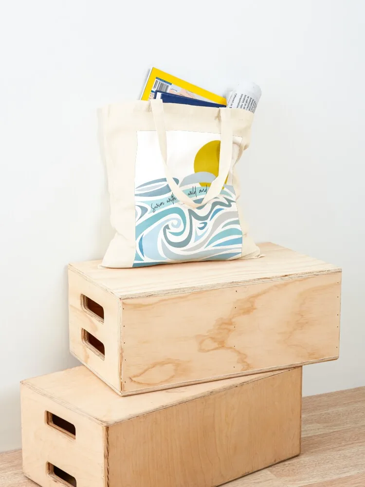 Calling all wild open water swimming, winter bathers. Born to swim elegant design for swimmer lovers. Caroline Laursen  Tote Bag