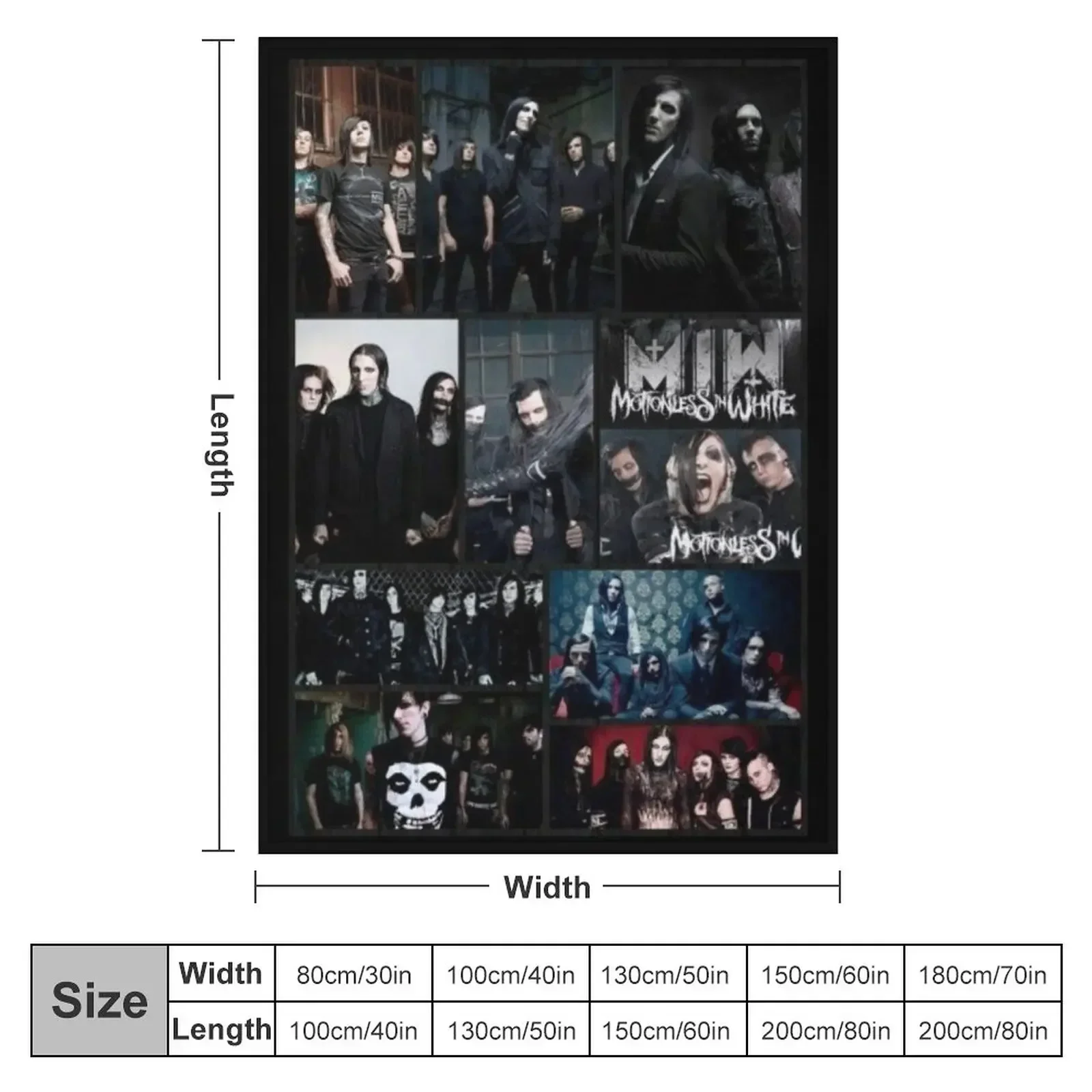 album motionless in white best selling Throw Blanket Soft Plush Plaid Bed covers Furrys Blankets