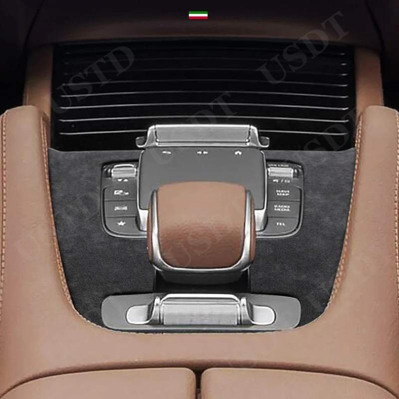 يصلح لمرسيدس بنز GLE GLS 2020 2021 2022 2023 2024 2025 الداخلية تراكب لوحات غطاء قذيفة لوحة تروس التحكم المركزي #5