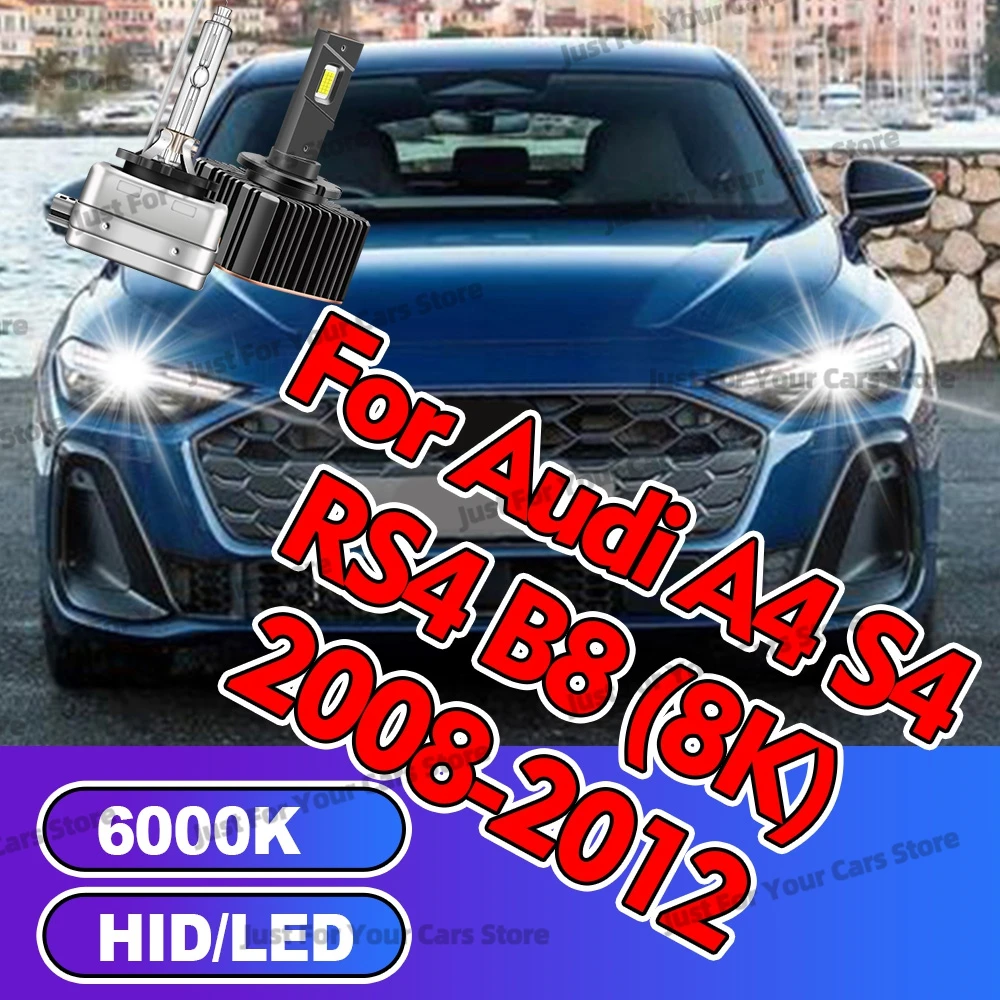 

2x HID/LED Headlight Bulbs D3S D3 6000K For Audi A4 S4 RS4 B8 (8K) 2008 2009 2010 2011 2012 Car Front Head Lamps 12V Accessories