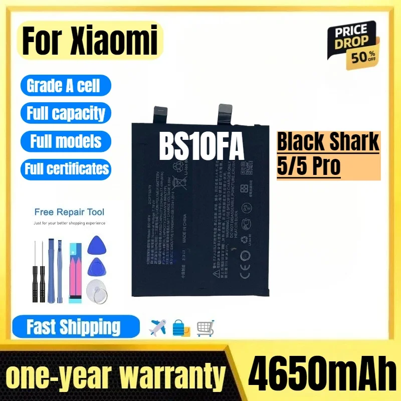 BS10FA for Xiaomi Black Shark 5/5 Pro  Phone Battery High Quality High Capacity Replacement Bateria Grade A Cell with Tools