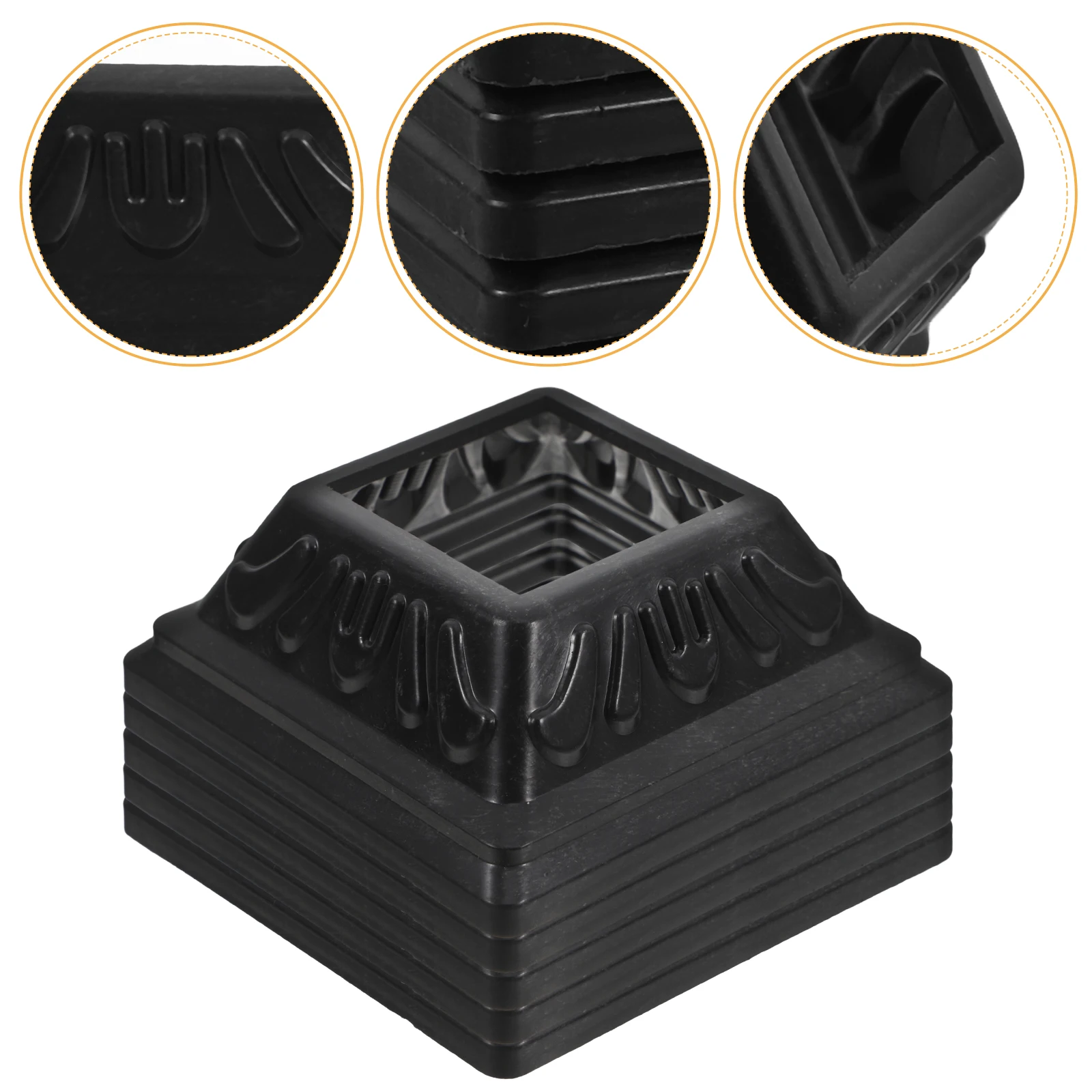 

10pcs Pvc Post Skirt Base Column Wraps Black Mounting Plate For Outdoor Fence Railing Deck Porch Metal Post Sleeve Vinyl Cover
