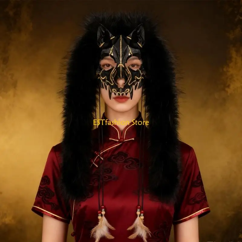 y5gc-foxes-mask-with-faux-furs-headdress-realistic-animal-cosplay-props-for-role-play