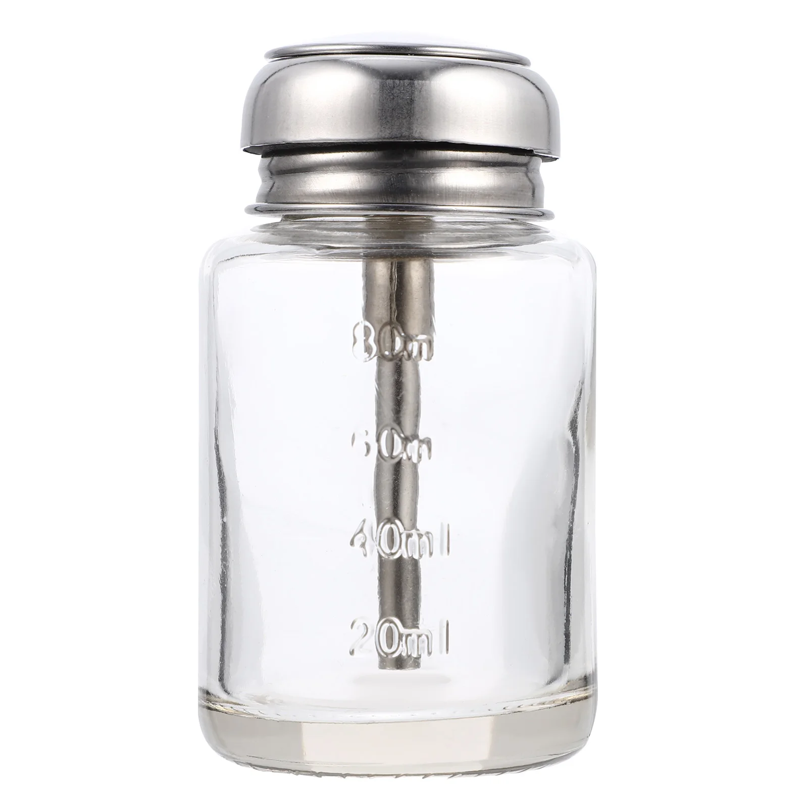 

100 Ml Push Alcohol Bottle Beauty Makeup Remover down Dispenser Empty Glass Nail Pumping with Press The Circle