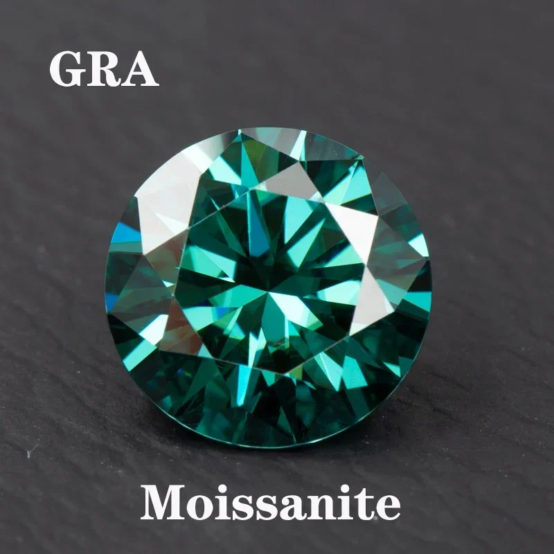 

Moissanite Stone Round Cut Multiple Natural Color Available Charms Gemstone Beads for DIY Jewelry Making with GRA Certificate