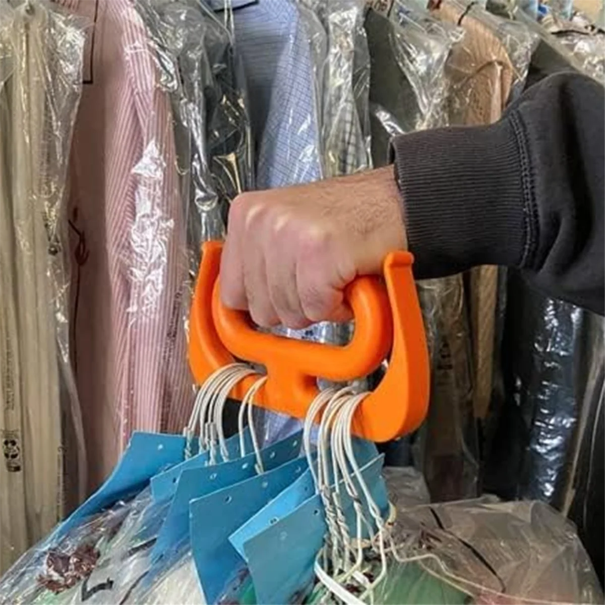 Grocery Bag Carrier Handle Holder - Multi Purpose - Carry Shopping Bags Propane Tanks 5-Gallon Buckets Paint Red