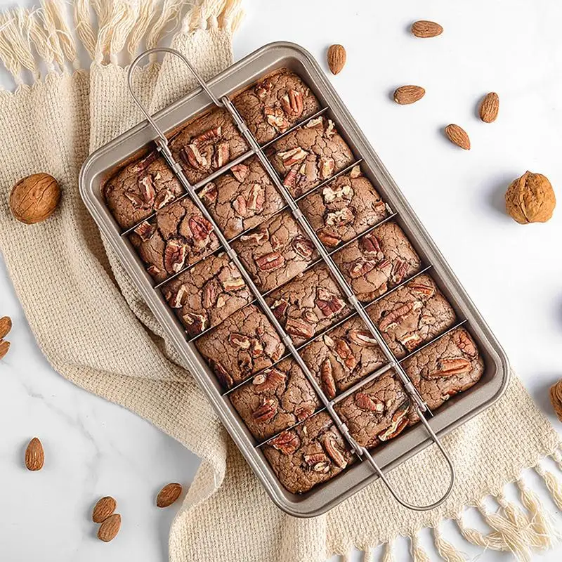 1 Stück Brownie Pfanne Brot Kuchen formen Backformen Antihaft-Back geschirr Quadrat Gitter Schokolade Dessert Kuchen form Küche Backform