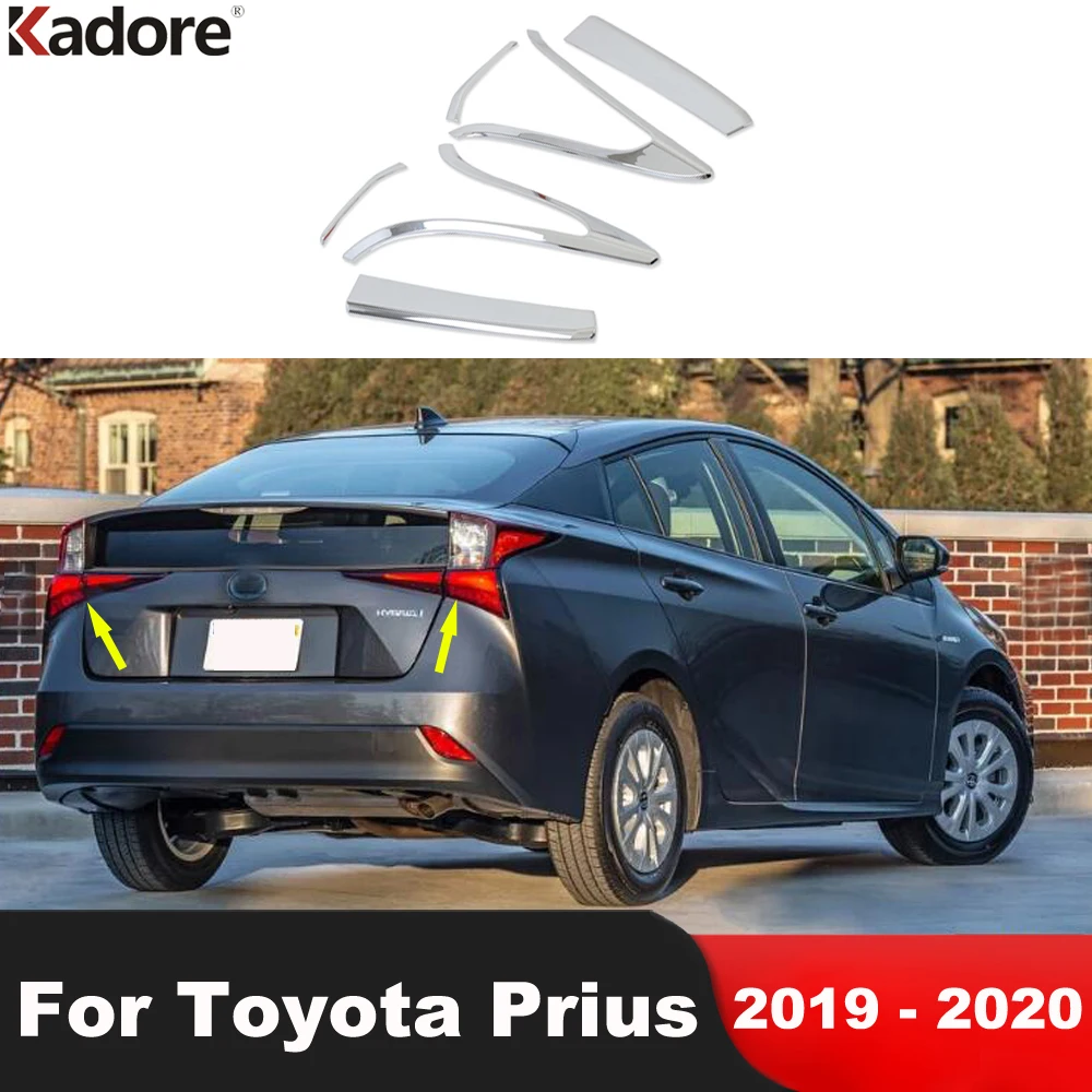 Für Toyota Prius 2019 2020 Schrägheck Chrom Rückleuchten Abdeckung Zierleiste Rücklicht-Rahmen Streifen Auto-Zubehör