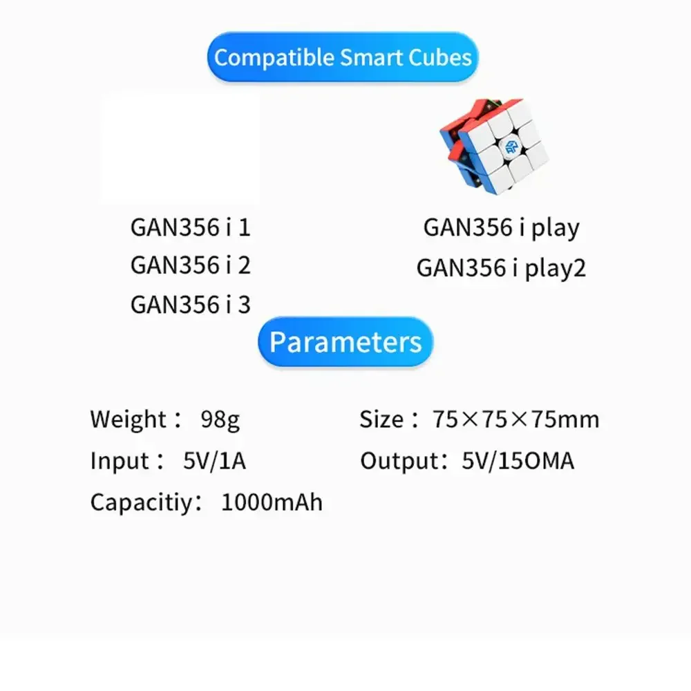 [Picube] GAN PowerPod สําหรับ I2 I3 GAN Cube Part Speed Cube GAN356 I 2 3 Intelligence In SpeedCubing ปริศนา Cube กล่องไฟสํารอง