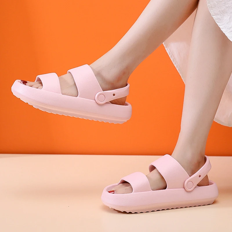 Lucyever 2022 Summer Thick Platform Cloud Slippers Women Green EVA Soft Sole Sandals Woman Comfort Non Slip Home Slides Shoes