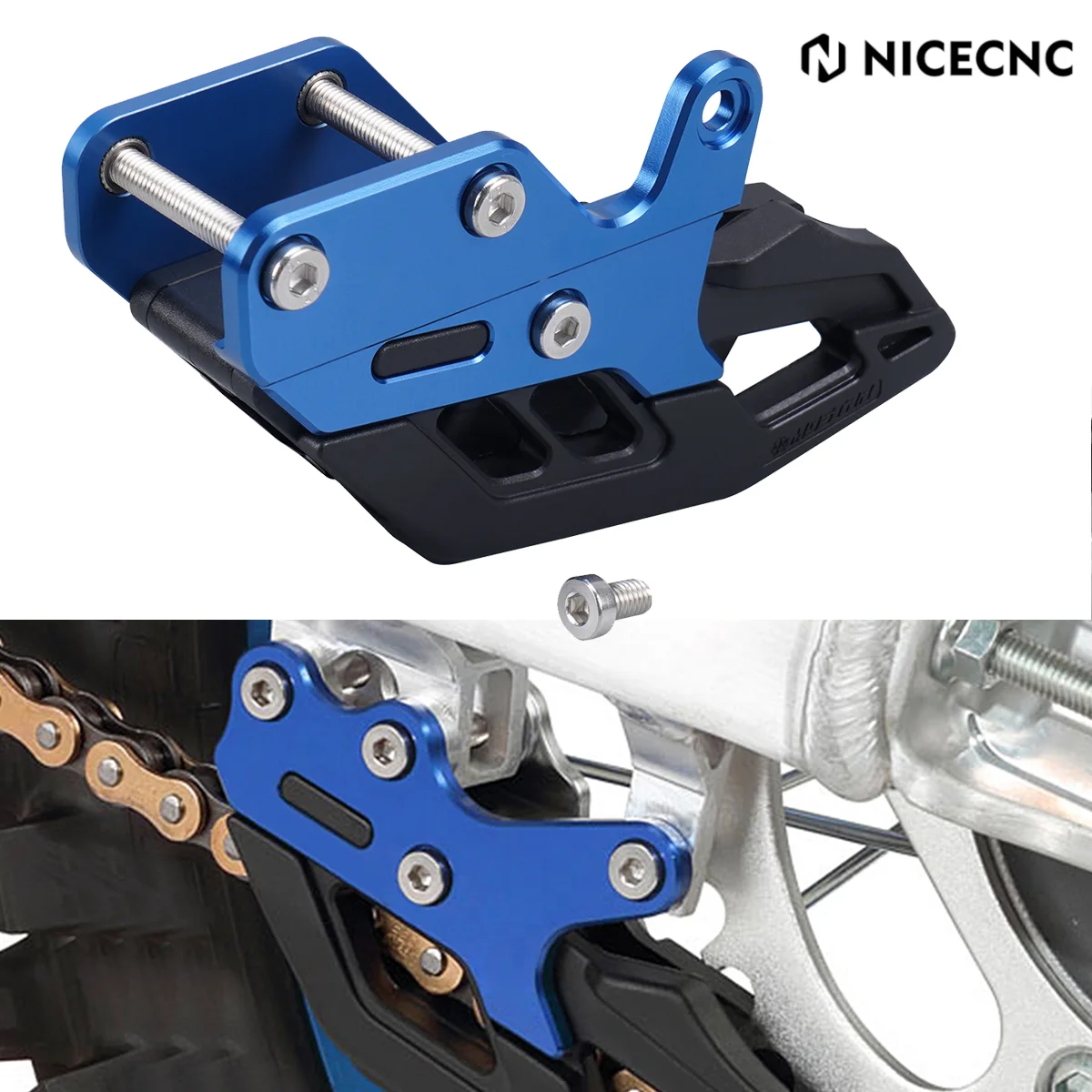 

For Yamaha WR250R WR250X WR 250R 250X 2007-2022 2021 2020 2019 NICECNC TPU Duralumin CHAIN Guide Rear Sprocket Chain Protector