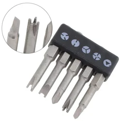 Bolt Driver Screwdriver Bits Special-shaped Screwdriver Set Three Points Triangle 1.96Inch 5pcs Set Grey Inner Cross Screwdriver