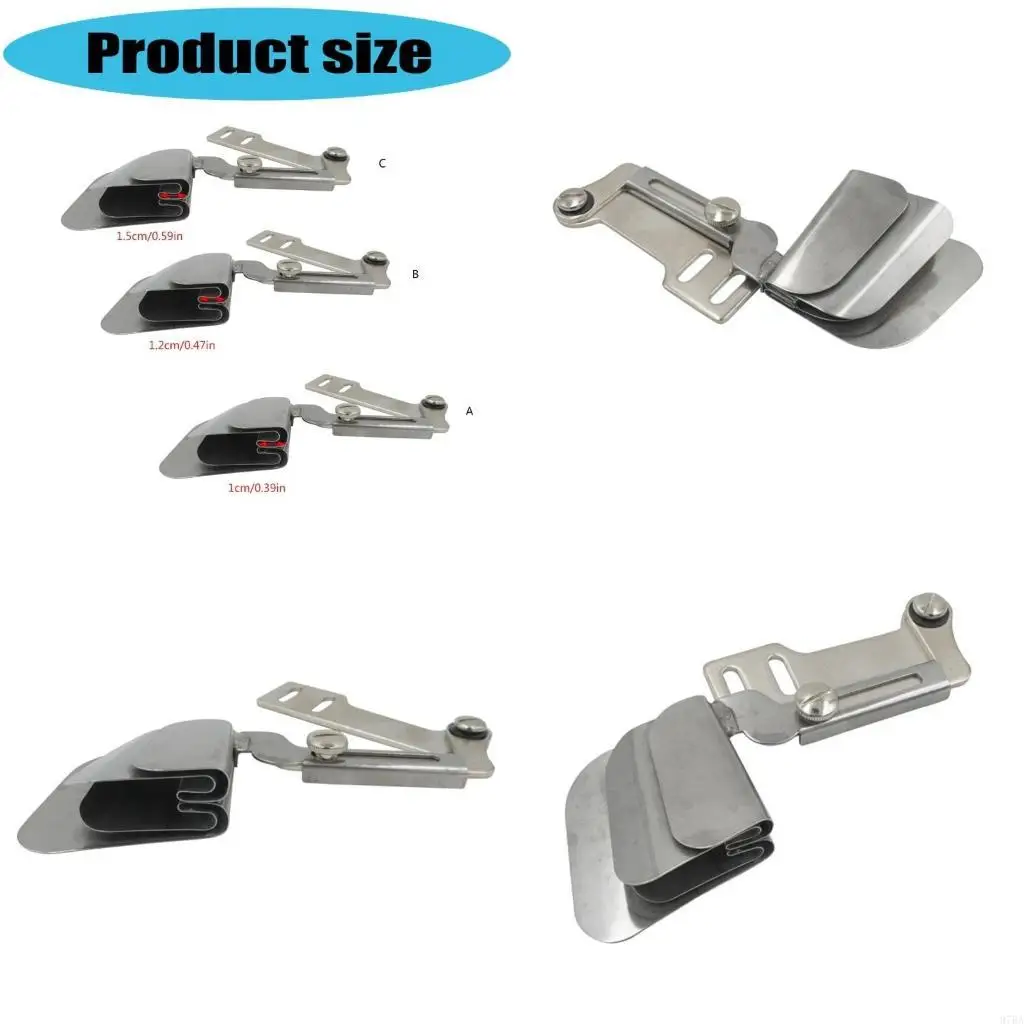 

97BA Double Layer Seaming Curling Foot for Industrial Sewing Machine Folding Hemming Presser Foot for Thin and Thick Fabric