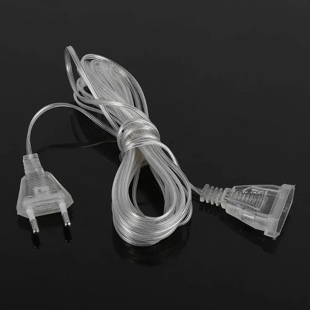 5M String Vorhang Fee Licht Extender Cord 220V EU Verlängerung Kabel für Weihnachten Lichter Tragbare licht hochzeit party dekoration