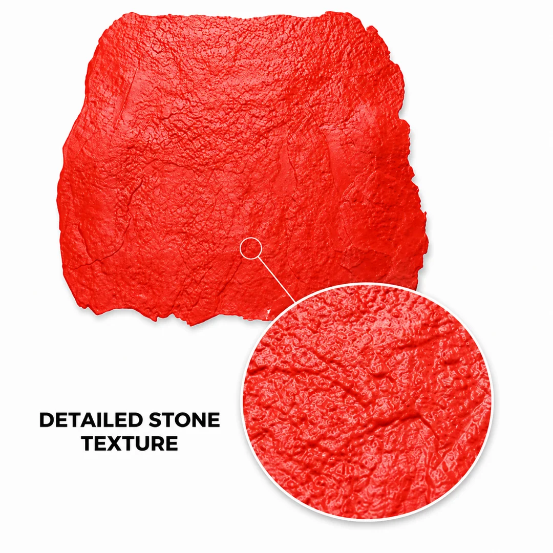 FX-46 Seamless Concrete Texture Mat 1100×1100mm | Reusable Rough Stone Stamping Skin