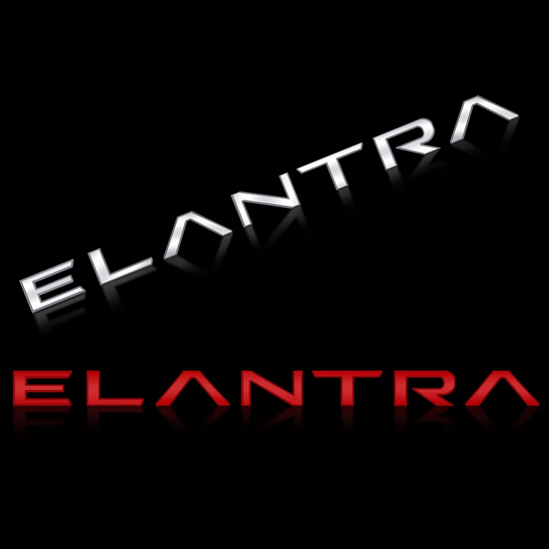 Glossy Black For ELANTRA N Letter Metal Logo Badge 3D Stickers Trunk Emblem Decal Decoration Car Styling Accessories