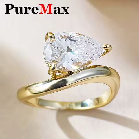 Fashion 1.5ct Pear Moissanite Wedding Party Ring for Woman 925 Sterling Silver Fine Jewelry Gift Woman's Moissanite Diamond Ring