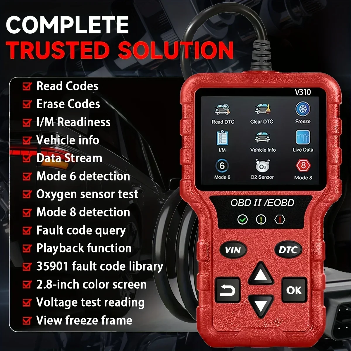 Enhanced OBD2 Scanner Vehicle Code Reader Check Engine Light Fault Reader Diagnostic Scan Tool Automotive OBD II Scanner