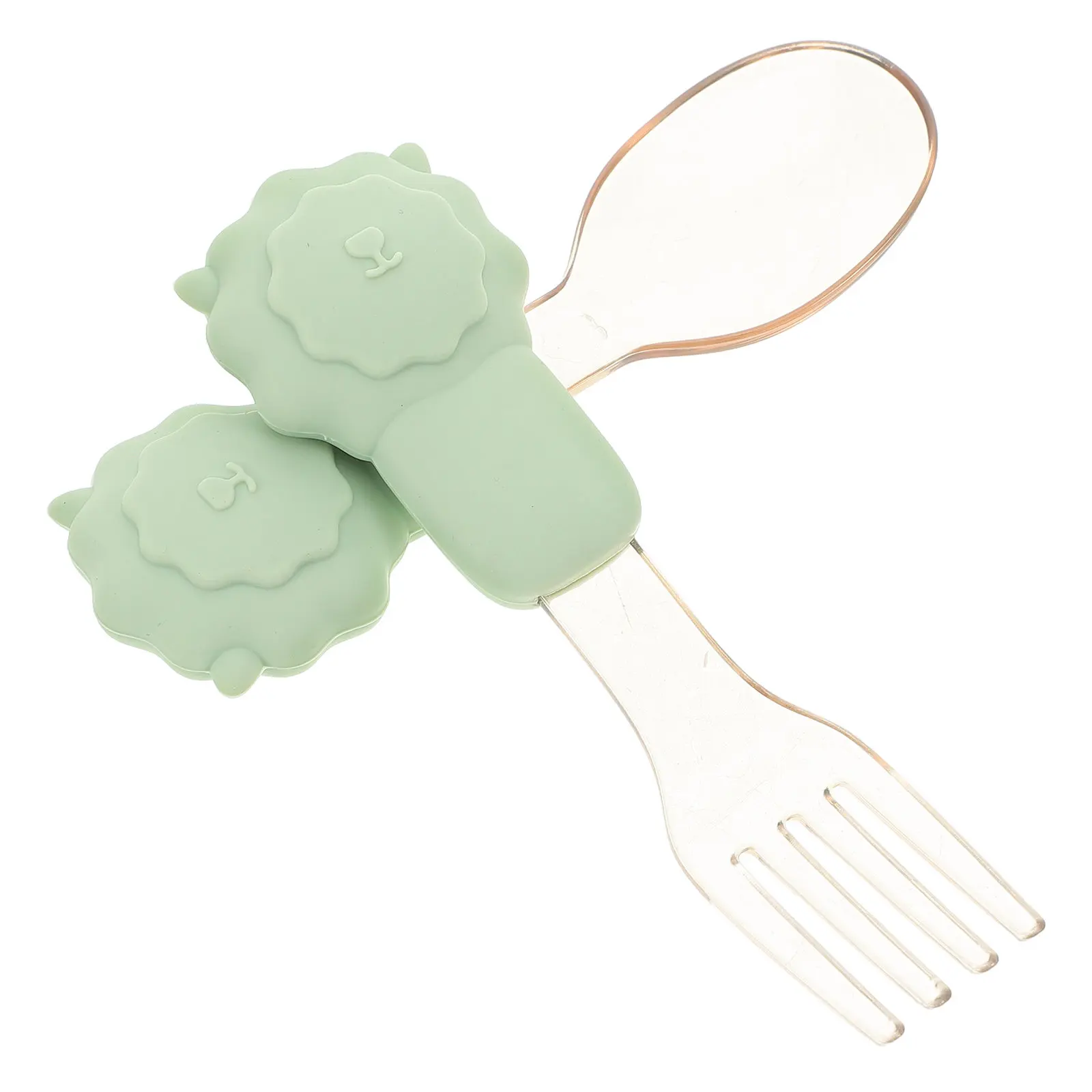 

1Set Silicone Toddler Silverware Cartoon Design Baby Fork Spoon Fork Set Toddler Eating Training Utensils Baby Cutlery