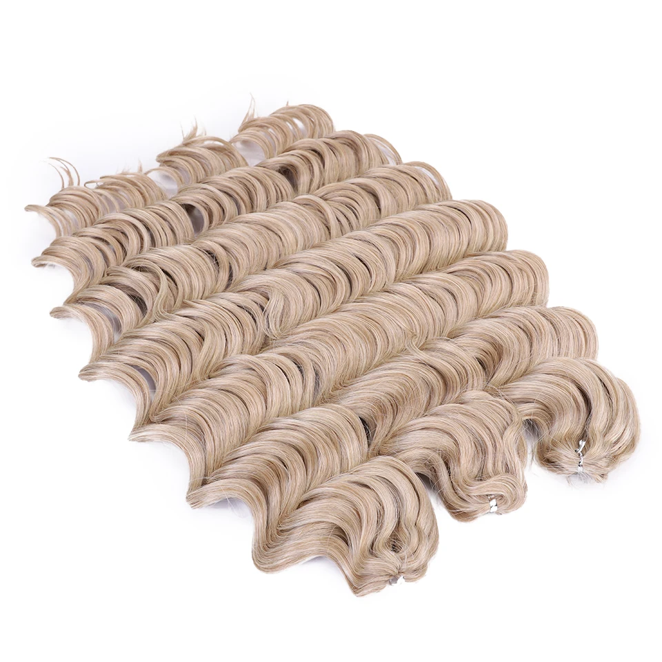 24" Deep Wavy Twist Crochet Hair Synthetic Afro Curly Hair Crochet Braids 300g Ombre Rainbow Braiding Hair Extensions For Women image 4