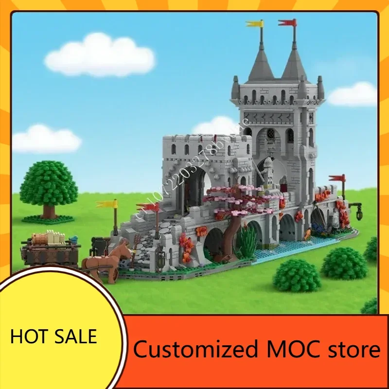 3210PCS 중세 강 건너기 MOC 스트리트뷰 퍼즐 건축 휴일 창의적인 크리스마스 조립 생일 장난감 선물