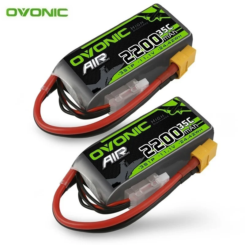 Original OVONIC 2200mAh 35C 11.1V Lipo Battery For RC Helicopter Quadcopter FPV Racing Drone Parts With XT60 Plug Battery