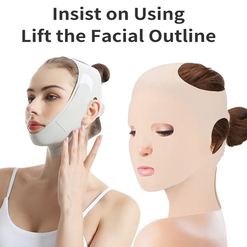 มาส์กยกกระชับใบหน้า 3 มิติ แบบใช้ซ้ำได้ ผ้าพันหน้ากระชับรูปหน้าวีเชฟ ช่วยยกกระชับผิวหน้า ลดเลือนริ้วรอย