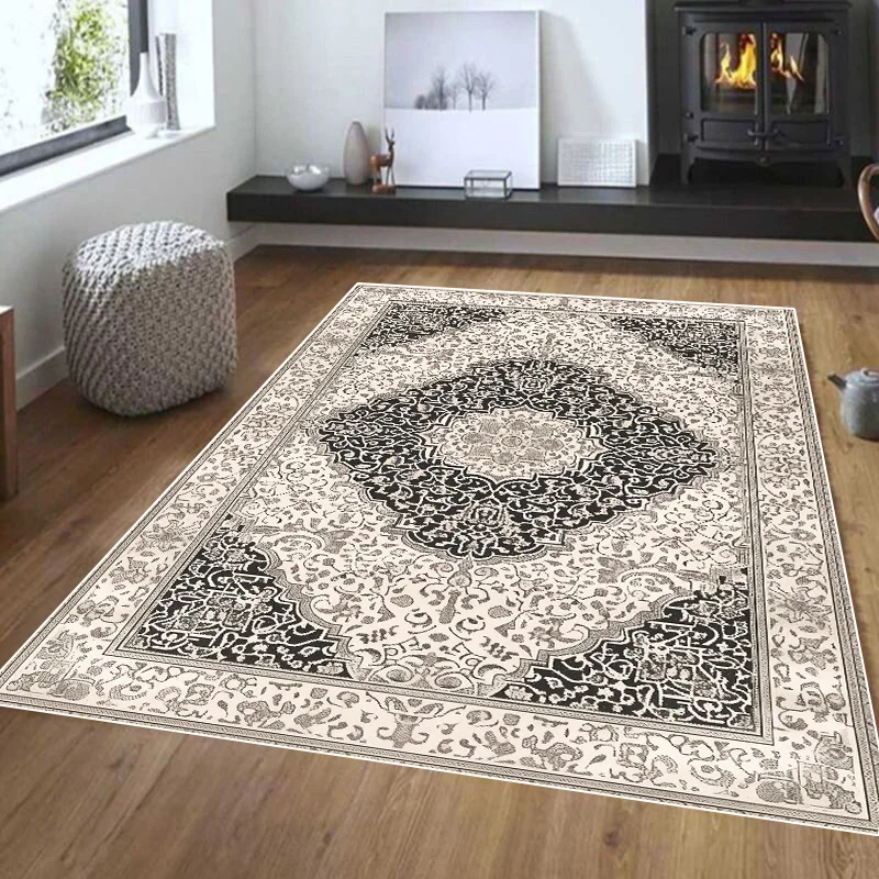 Retro Ethnic Carpets Turkish Persian Rug for Living Room Decorative Bedside Bedroom Vintage Floor Mat Entrance Doormat Carpet