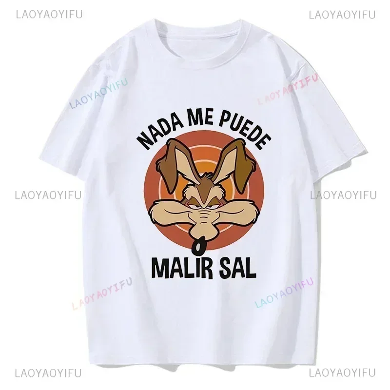 Engraçado wile e coiote camiseta das mulheres dos homens dos desenhos animados casual camiseta gráfico algodão topos streetwear y2k tshirt hip hop roupas góticas