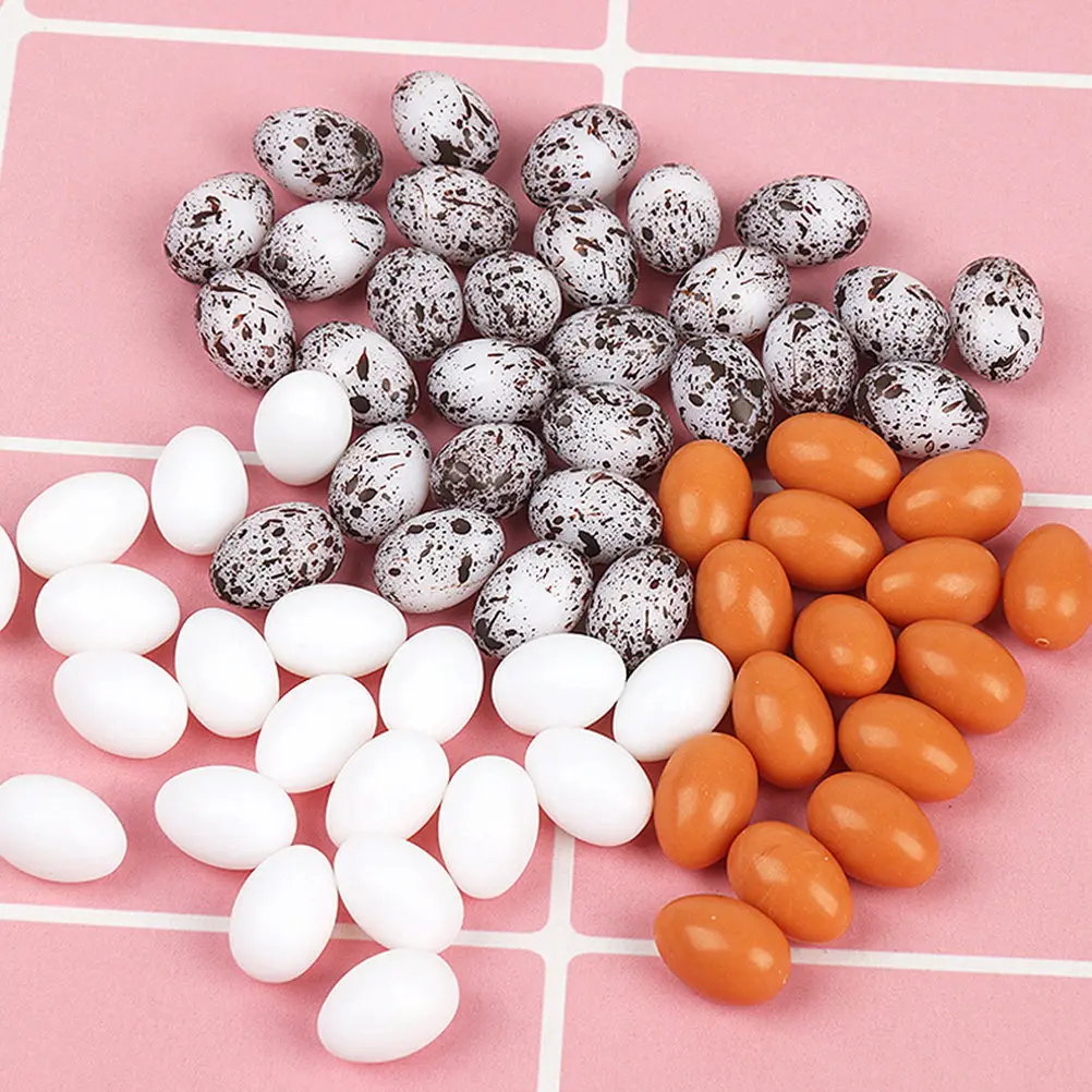 

30Pcs Realistic Miniature Eggs Decor Plastic Micro Landscape Ornament for DIY Craft Projects Home Kitchen Tabletop Display Mini