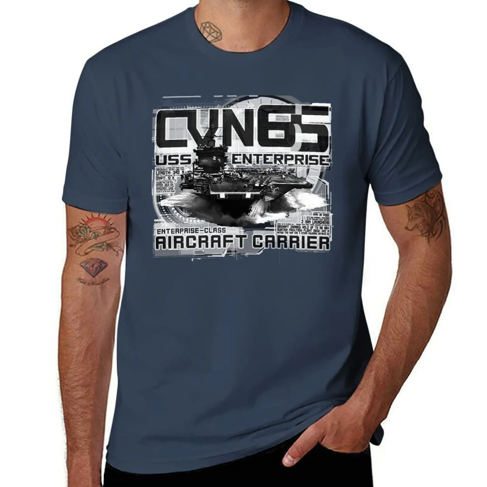Uss Enterprise CVN-65 T-Shirt Moisture Wicking Athletic T-Shirt