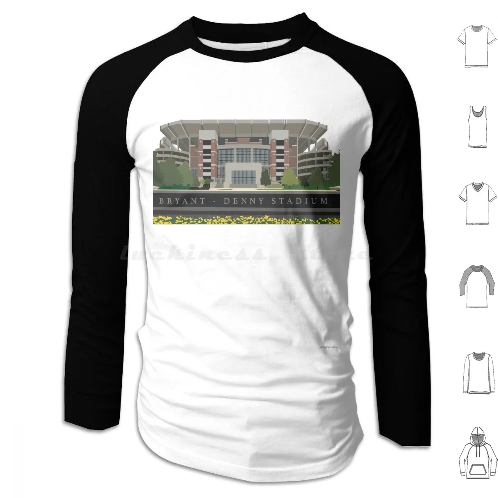 Bryant Denny Stadium Sudadera con capucha de algodón de manga larga Roll Tide Bryant Denny Paul Bryant Bama Nick Saban Tua Jones fútbol