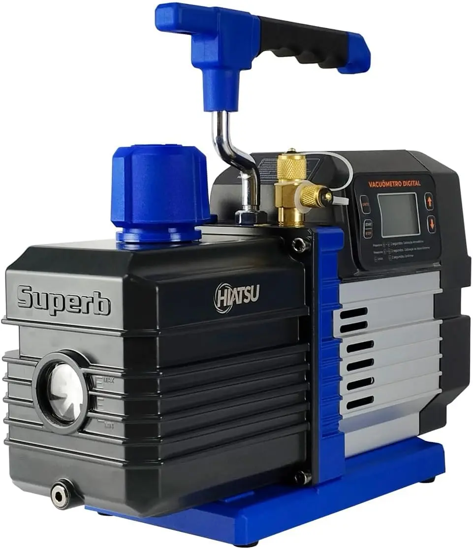 Intelligent 10.5 CFM Dual Stage Vacuum Pump with Built-In Digital Vacuum Gauge, Solenoid Valve, Brushless Motor, Auto Vacuum Con