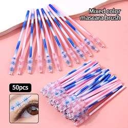 50pcs beginner grafted eyelashes Mixed color mascara brush eyebrow comb Eyebrow comb spiral brush multi-functional beauty tool