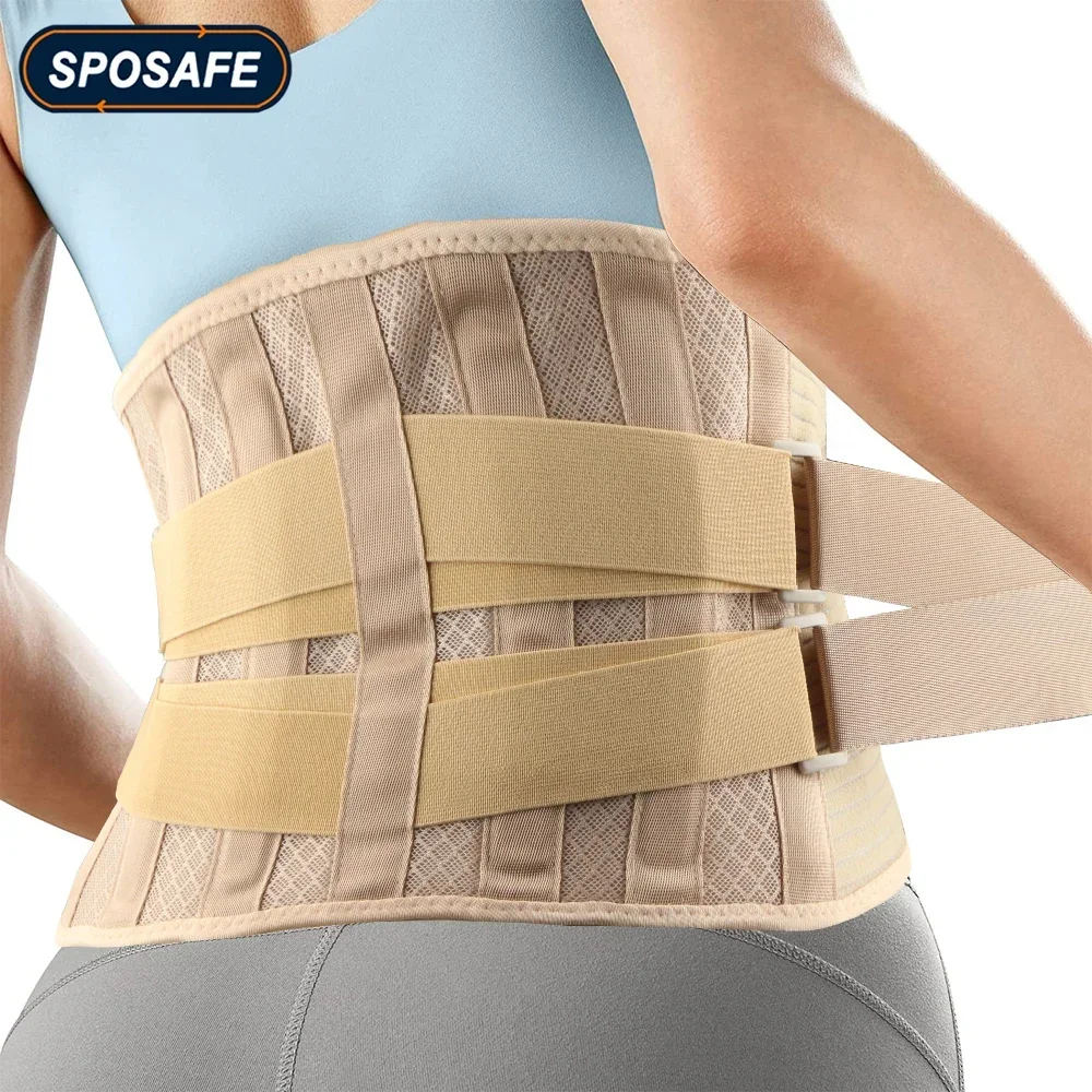 Adjustable Back Brace Breathable Waist Compression Support Belt Women Men Lumbo Sacral Belt for Lower Back Pain, Weight Lifting