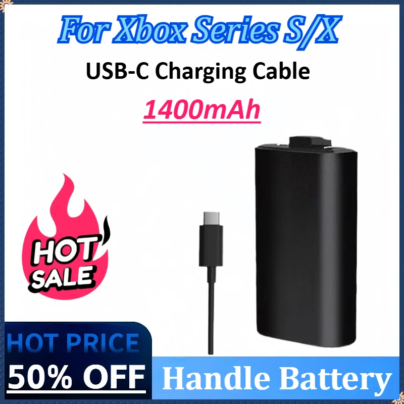 

1400mAh Rechargeable Battery+USB-C Charging Cable for Xbox Wireless Game Controllers Replacement Batteries for Xbox Series S X