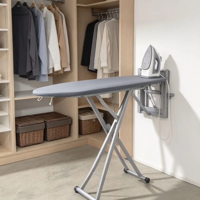 Wall-mounted Rotating Folding Hidden Ironing Board, Damping Slide Rail Ironing Rack for Household Cloakroom