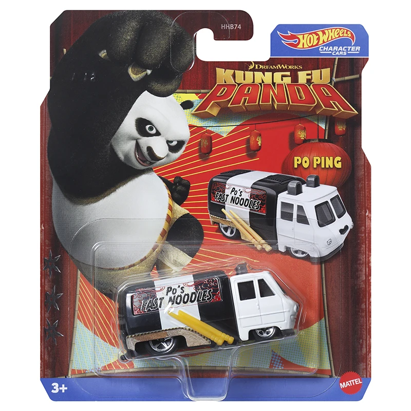 Hot Wheels 2024 Character Car Kung Fu Panda Looney Tunes Tweety Grogu The Mandalorian 1/64 Diecast Cars Model Toy Set of 7 HHB74