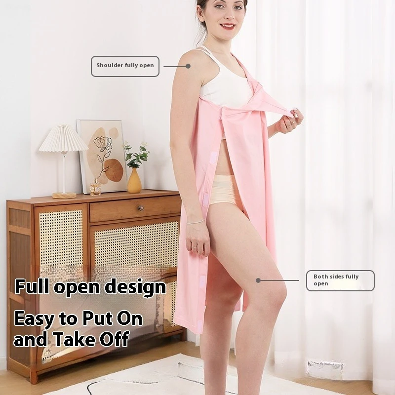 簡単に着用できるケアベスト女性寝たきり患者術後回復服軽量通気性夏看護トップサイドスナップ