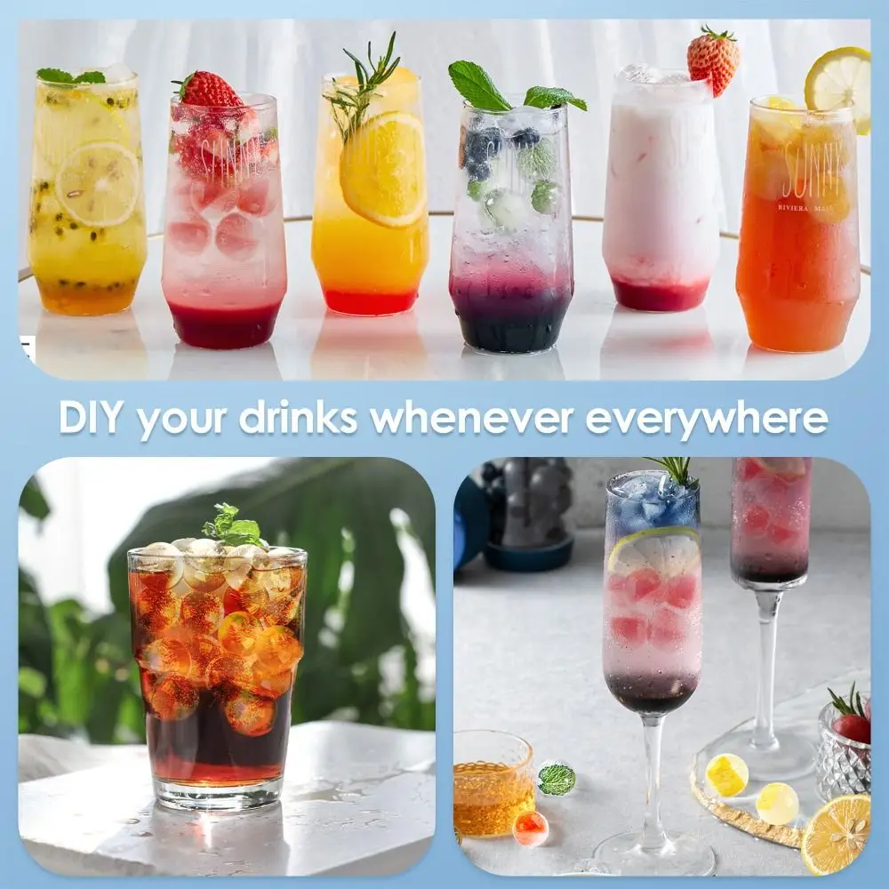 

2 PCS Round Ice Balls Easy-Release Ice Cube Trays With Lid Stackable Sphere Ice Tray Ice Ball Maker Cocktails