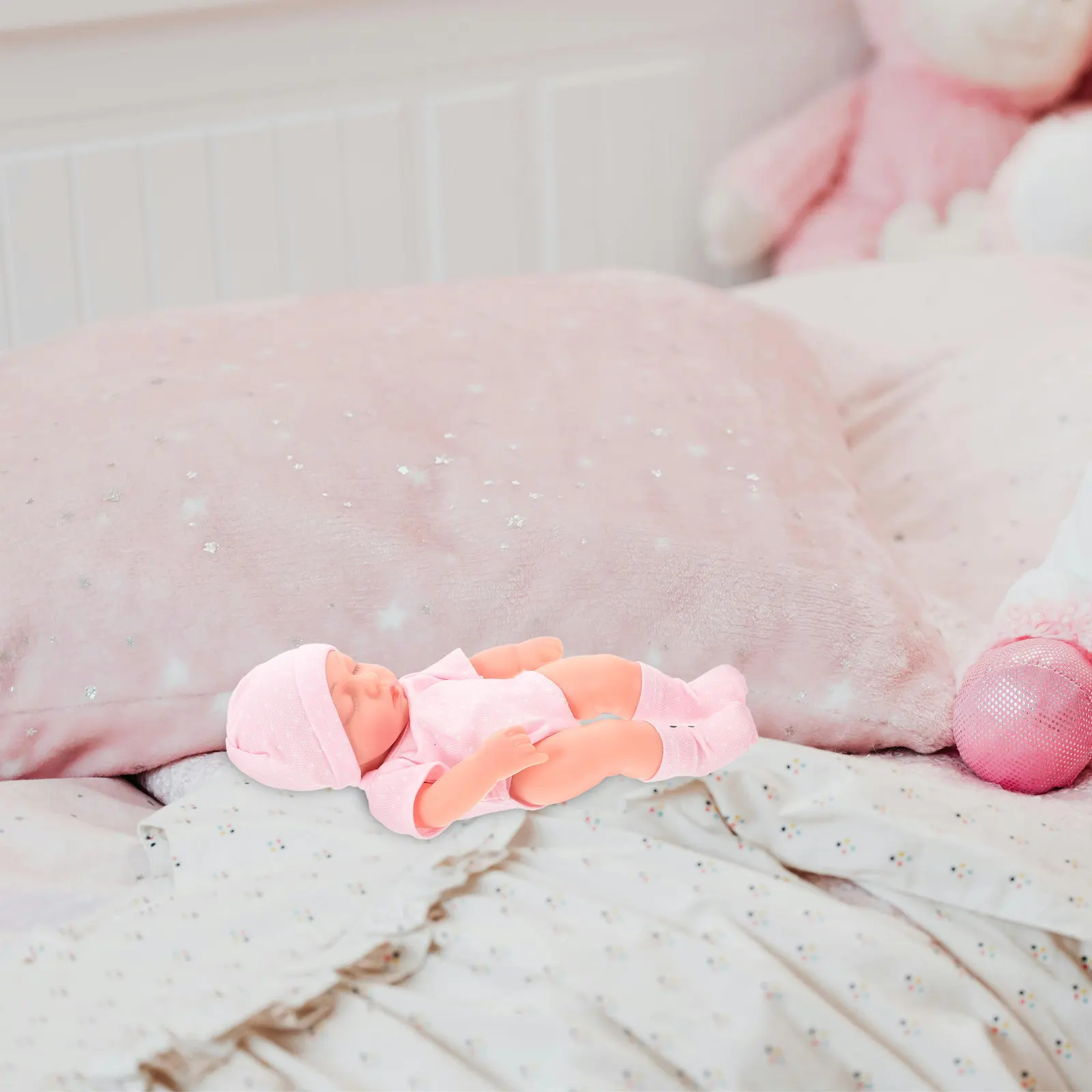 

Realistic Small Lifelike Baby Newborn Plaything Soft Vinyl Vivid Baby Clothes for Kids Nurturing Imaginative Play
