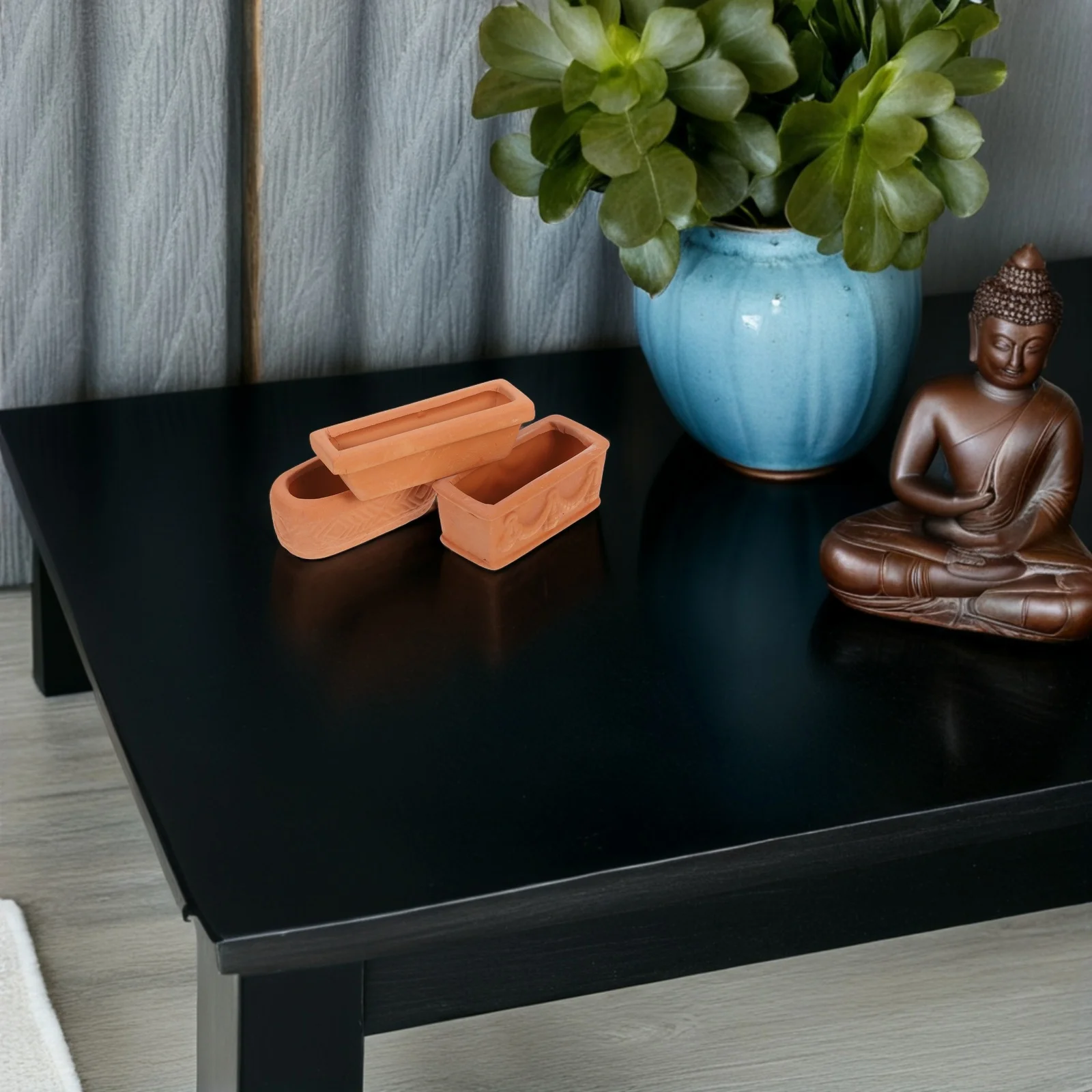 3 قطع من أصيص الزهور المصغر، أواني الطين، زارع الديكور، الفخار الزخرفي، الطين